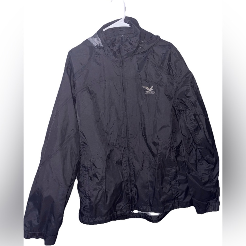 Salewa Men’s Black Hooded Windbreaker Jacket – EU 50/Large – Mountain Experience
